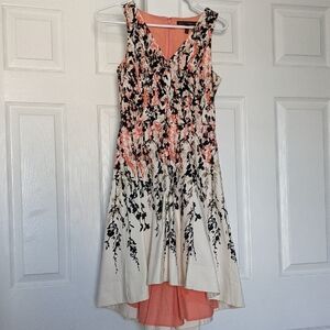 White House Black Market Orange High-Low V-Neck Sundress